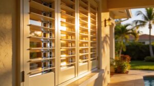 Custom high-quality poly shutters with aluminum core enhancing home value in Florida